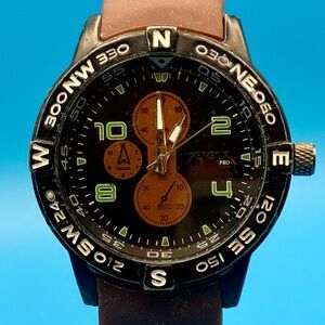 GENEVA PRO X Men’s Quartz Fashion Wristwatch Faux Multi Dials Working Condition